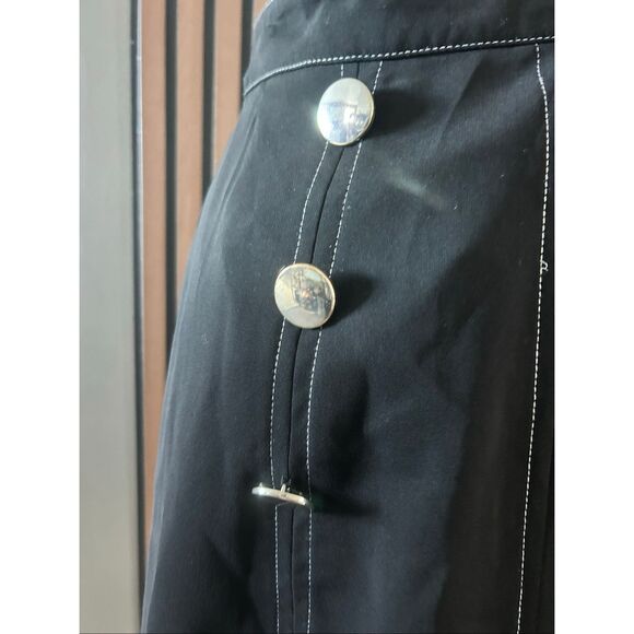 Zara Black Mini-Skirt with Suspenders size small - Picture 3 of 8